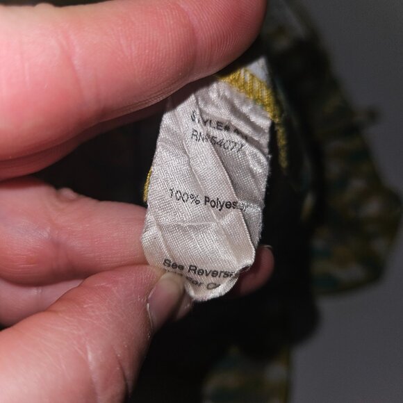 CAbi Seahorse Tank Top XS Pleated Front Adjustable Straps Mustard Gray Green - Picture 9 of 13